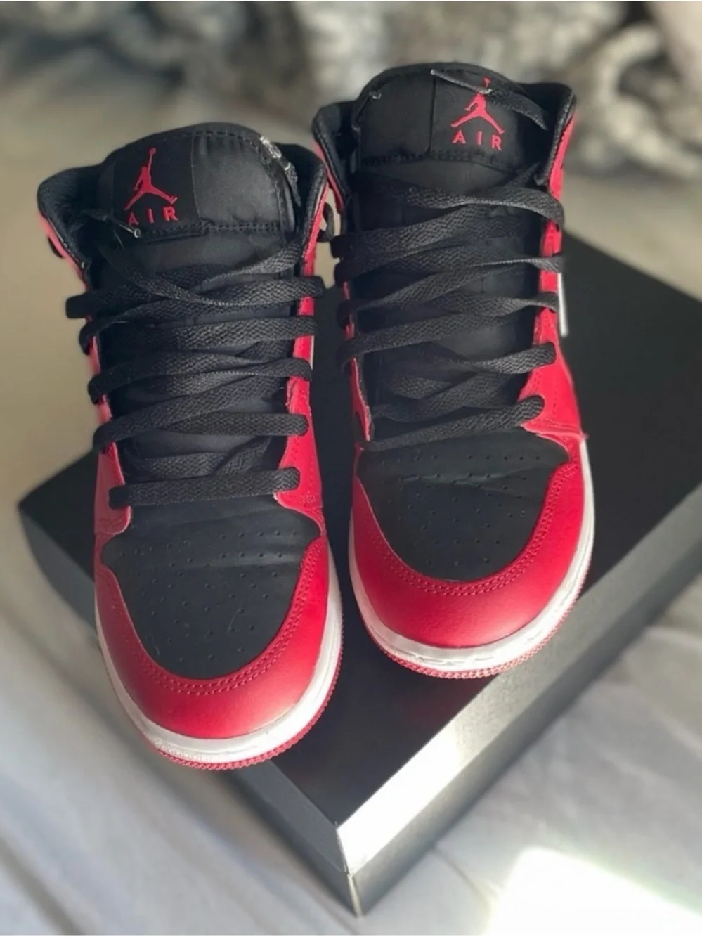 Nike Kids Red, Black & White High-Top Sneakers